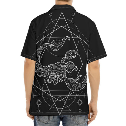 Black And White Scorpio Sign Print Aloha Shirt