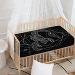 Black And White Scorpio Sign Print Baby Crib Sheet