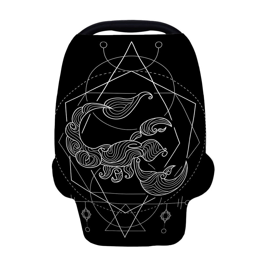 Black And White Scorpio Sign Print Baby Seat Cover