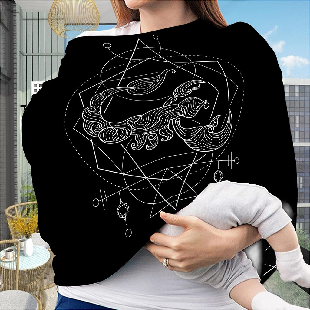 Black And White Scorpio Sign Print Baby Seat Cover
