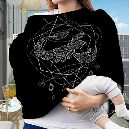 Black And White Scorpio Sign Print Baby Seat Cover