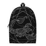 Black And White Scorpio Sign Print Backpack