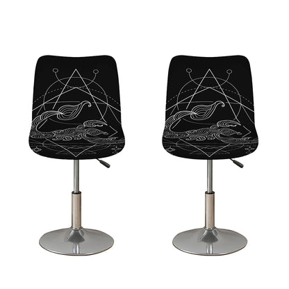 Black And White Scorpio Sign Print Bar Stool Covers