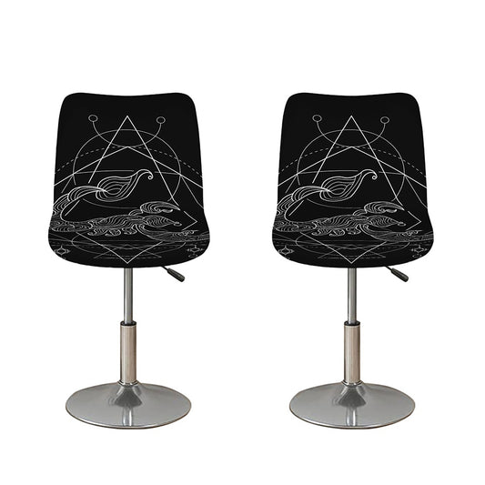 Black And White Scorpio Sign Print Bar Stool Covers
