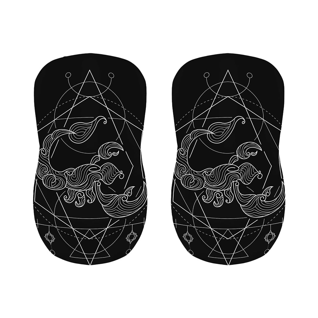 Black And White Scorpio Sign Print Bar Stool Covers