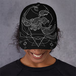 Black And White Scorpio Sign Print Baseball Cap