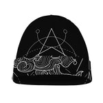 Black And White Scorpio Sign Print Beanie