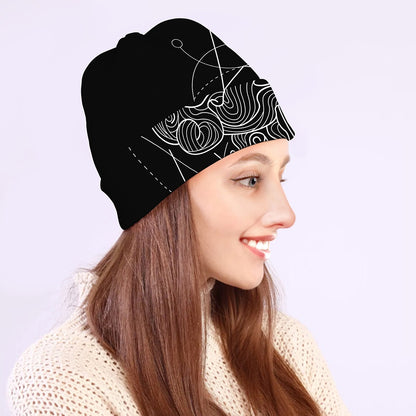 Black And White Scorpio Sign Print Beanie