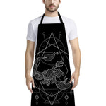 Black And White Scorpio Sign Print Bib Apron With Pocket