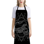 Black And White Scorpio Sign Print Bib Apron With Pocket