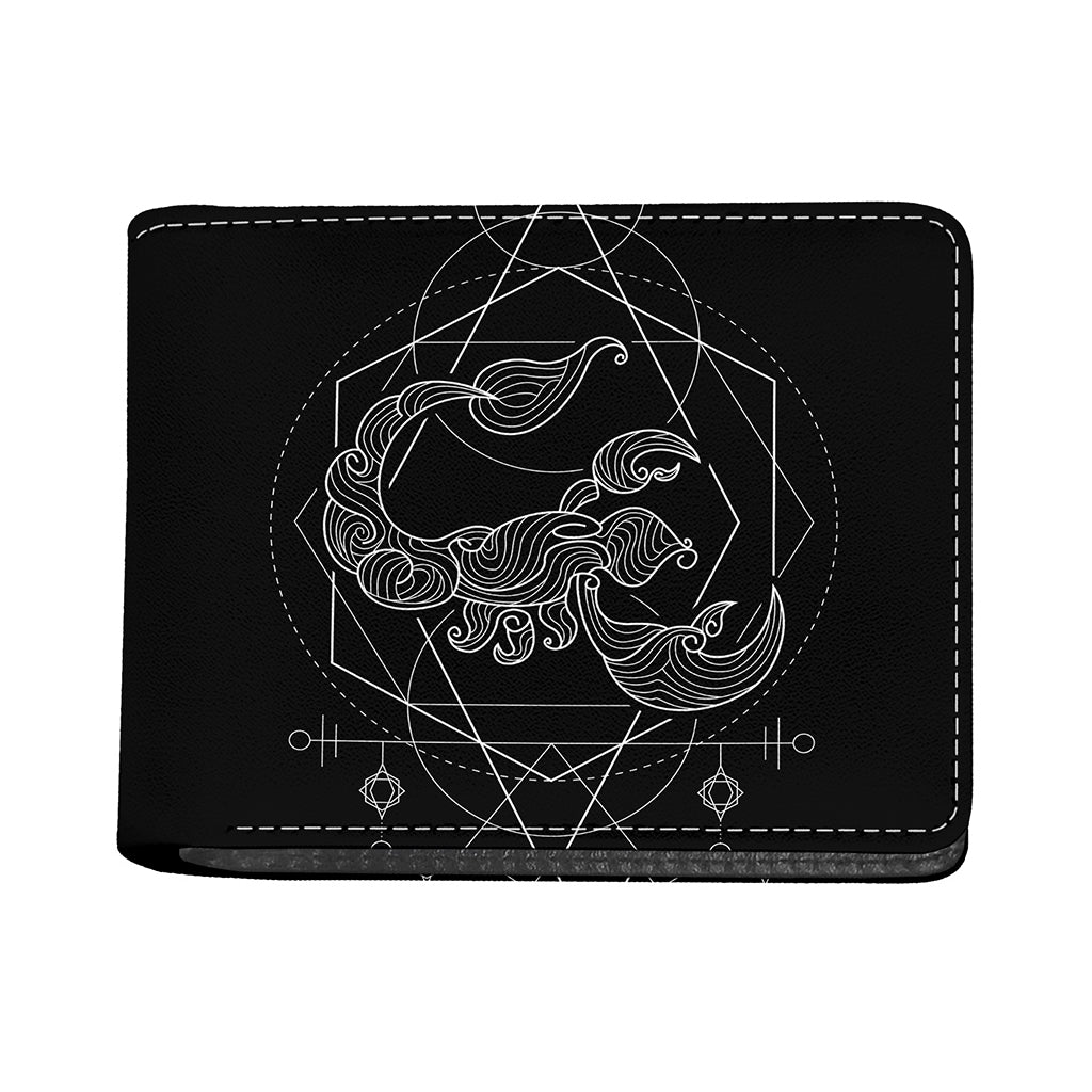 Black And White Scorpio Sign Print Bifold Wallet