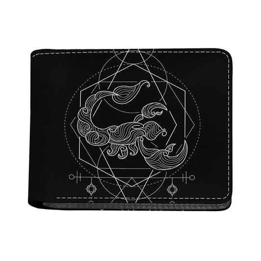 Black And White Scorpio Sign Print Bifold Wallet