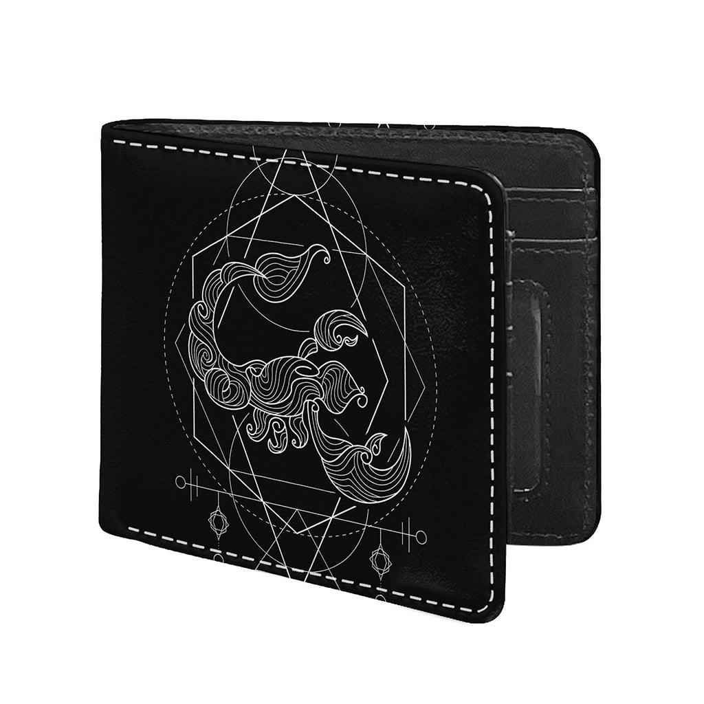 Black And White Scorpio Sign Print Bifold Wallet