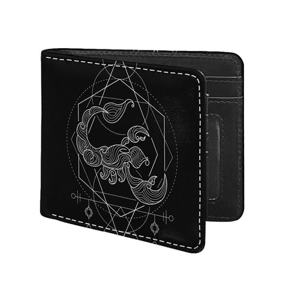 Black And White Scorpio Sign Print Bifold Wallet