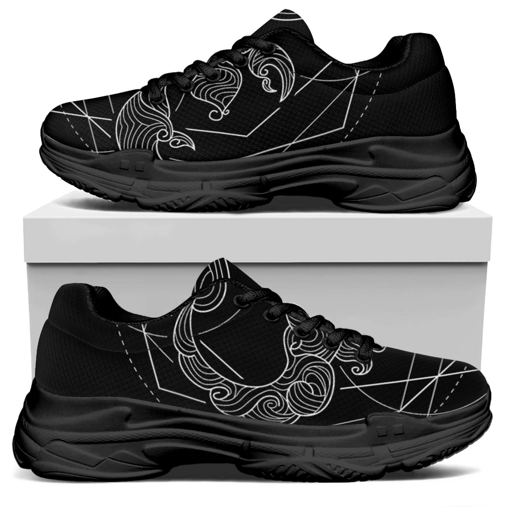 Black And White Scorpio Sign Print Black Chunky Shoes