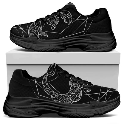 Black And White Scorpio Sign Print Black Chunky Shoes