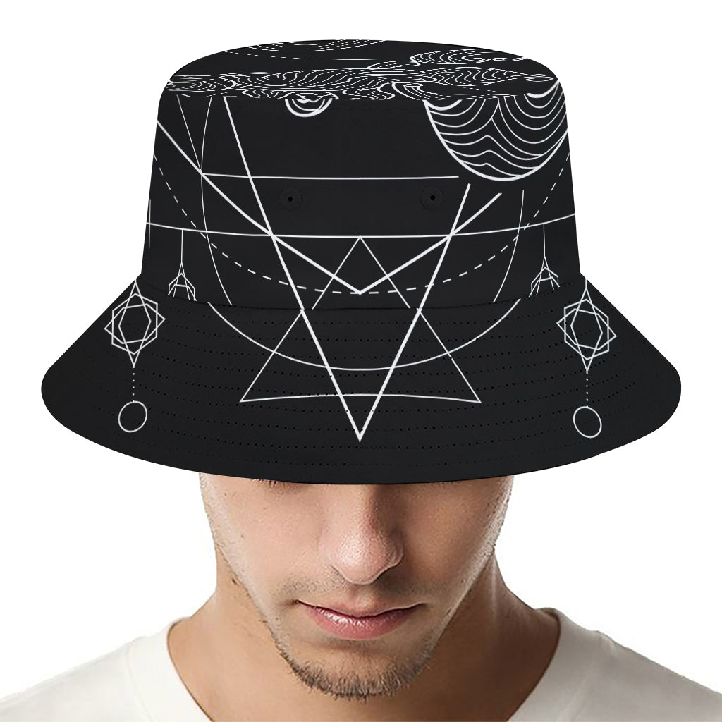 Black And White Scorpio Sign Print Bucket Hat