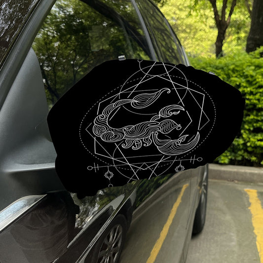 Black And White Scorpio Sign Print Car Side Mirror Covers