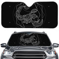 Black And White Scorpio Sign Print Car Windshield Sun Shade