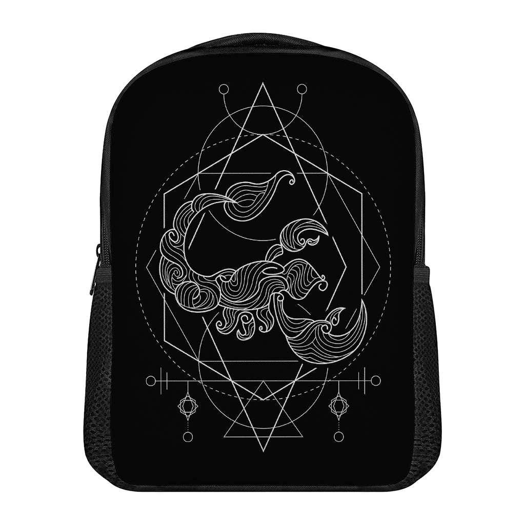 Black And White Scorpio Sign Print Casual Backpack