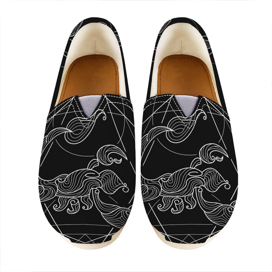 Black And White Scorpio Sign Print Casual Shoes