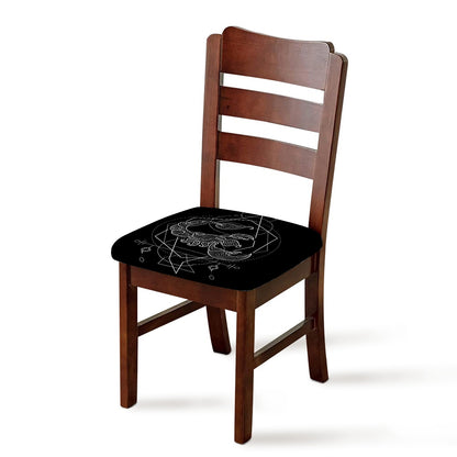 Black And White Scorpio Sign Print Chair Cushion Cover