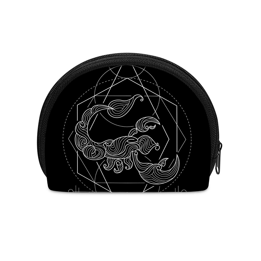 Black And White Scorpio Sign Print Coin Purse