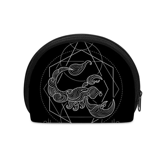 Black And White Scorpio Sign Print Coin Purse