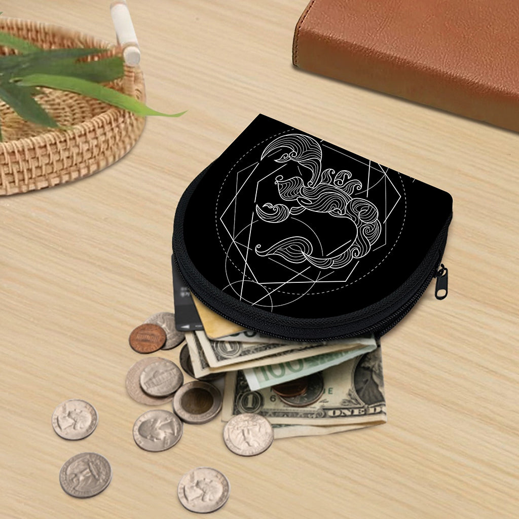 Black And White Scorpio Sign Print Coin Purse
