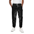 Black And White Scorpio Sign Print Cotton Sweatpants