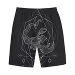 Black And White Scorpio Sign Print Cotton Shorts