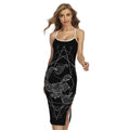 Black And White Scorpio Sign Print Cross Back Cami Dress