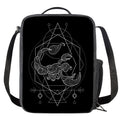 Black And White Scorpio Sign Print Crossbody Lunch Bag