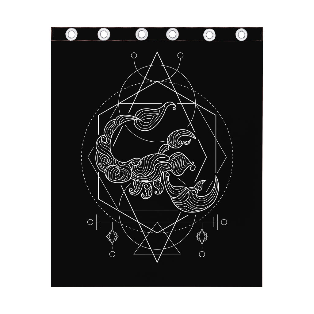 Black And White Scorpio Sign Print Curtain