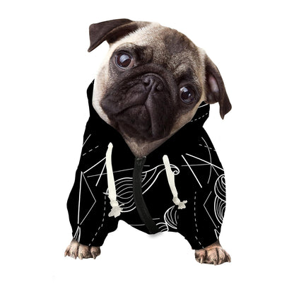 Black And White Scorpio Sign Print Dog Zip Up Hoodie