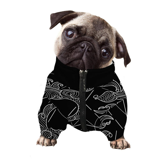 Black And White Scorpio Sign Print Dog Zip Up Jacket