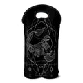 Black And White Scorpio Sign Print Double Neoprene Wine Tote