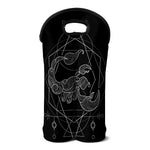 Black And White Scorpio Sign Print Double Neoprene Wine Tote