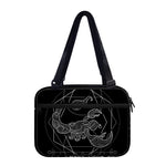 Black And White Scorpio Sign Print Double Strap Bible Bag