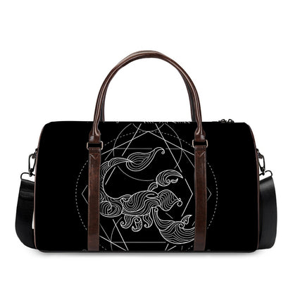 Black And White Scorpio Sign Print Duffle Bag
