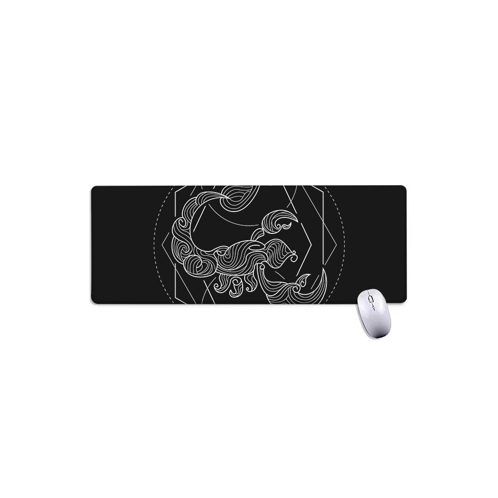 Black And White Scorpio Sign Print Extended Mouse Pad