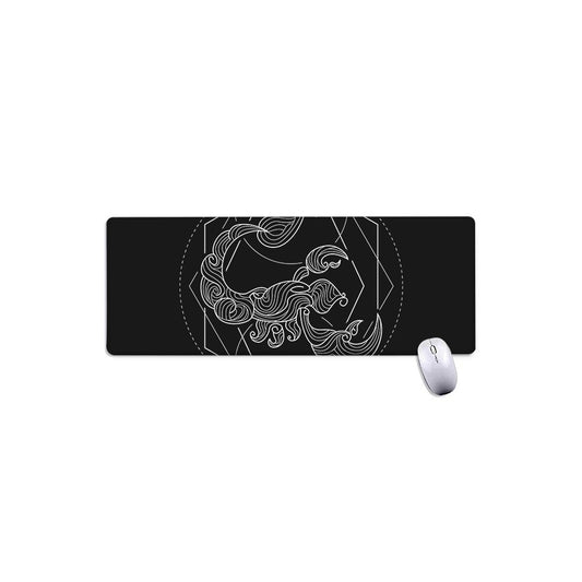 Black And White Scorpio Sign Print Extended Mouse Pad