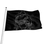 Black And White Scorpio Sign Print Flag