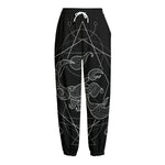 Black And White Scorpio Sign Print Fleece Lined Knit Pants