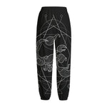 Black And White Scorpio Sign Print Fleece Lined Knit Pants