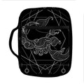 Black And White Scorpio Sign Print Front Pocket Bible Bag
