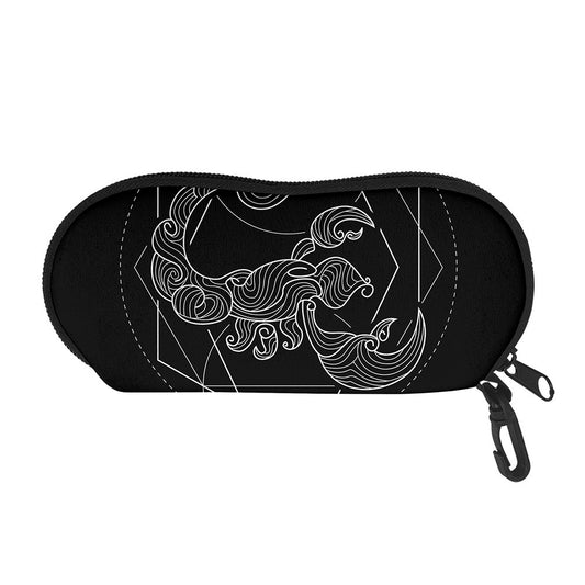 Black And White Scorpio Sign Print Glasses Case