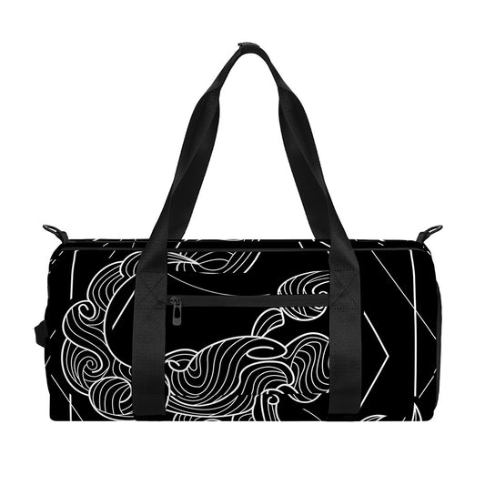 Black And White Scorpio Sign Print Gym Bag