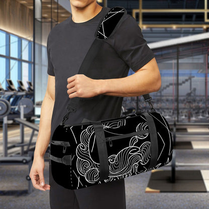 Black And White Scorpio Sign Print Gym Bag