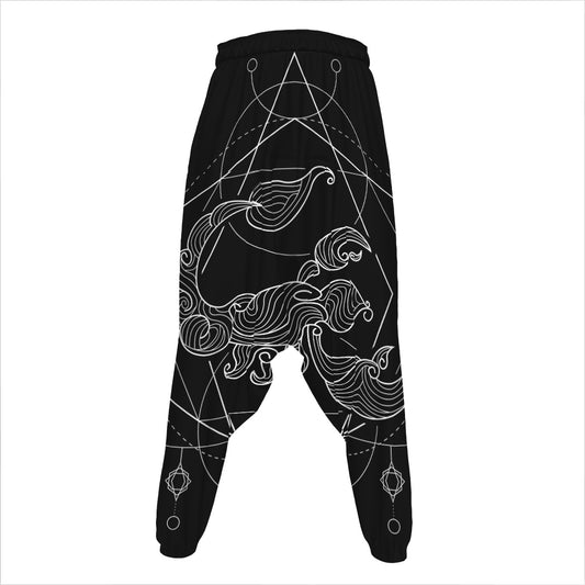 Black And White Scorpio Sign Print Hammer Pants